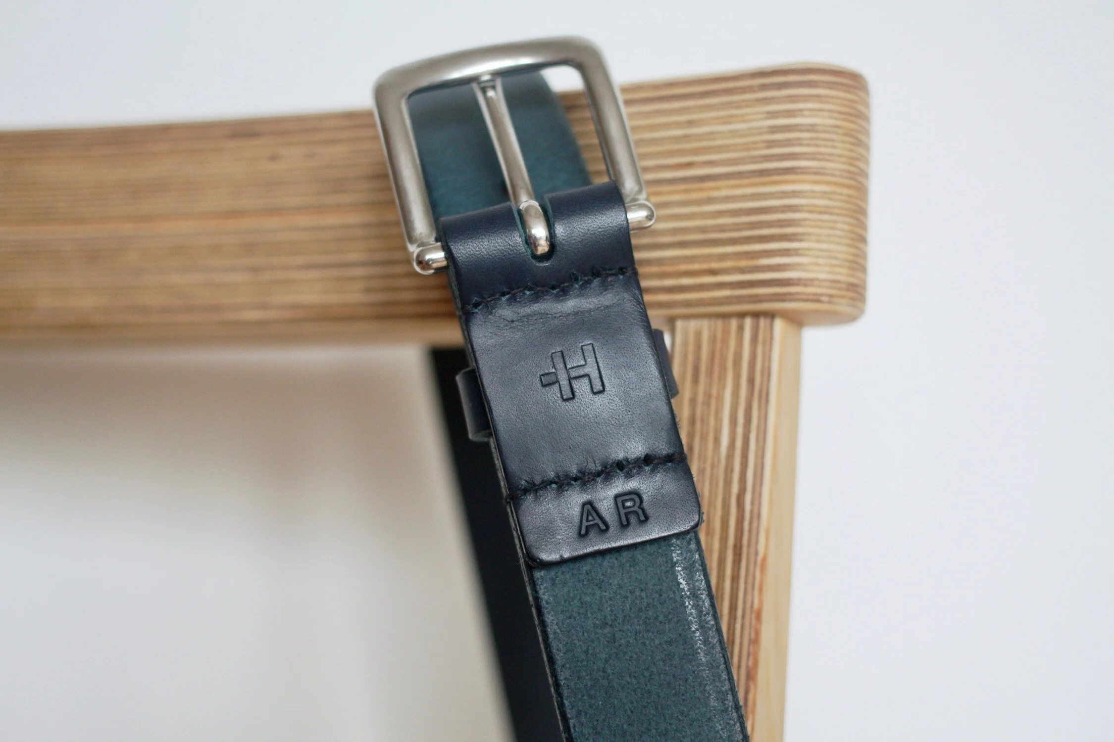 Ancroft Black Vegetable Tanned Leather Belt 1 inch — Hadston Leather